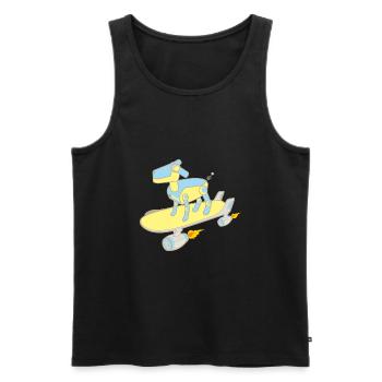vintage dog robot skateboard - Men's Premium Organic Tank Top - black - Front - Michal (187cm)