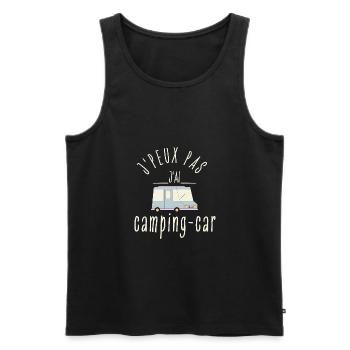 J peux pas j ai Camping car - Débardeur bio Premium Homme - noir - Devant - Michal (187cm)