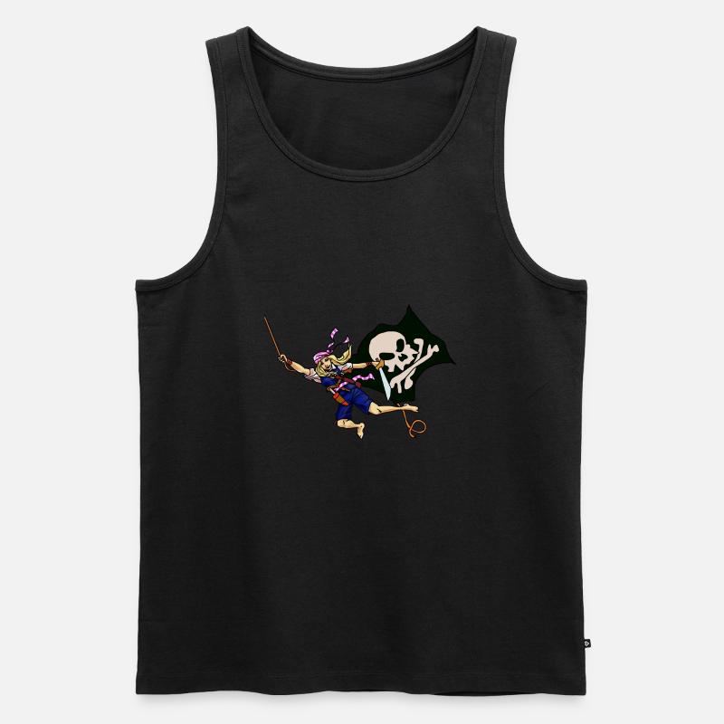 Piratenmädchen - Männer Premium Bio Tank Top - Schwarz