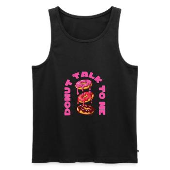 Donut talk to me - Männer Premium Bio Tank Top - Schwarz - Vorne - AI Model Male 178 light (178cm)