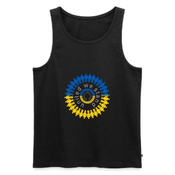 united we stand with ukraine - Men's Premium Organic Tank Top - black - Front - AI Model Male 178 light (178cm)