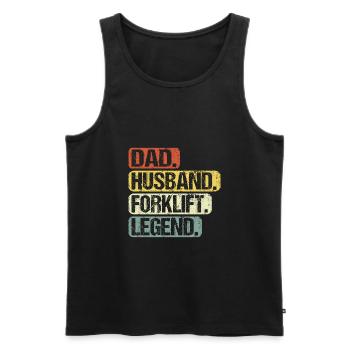 Staplerfahrer Papa Dad Lustige Sprüche Legend - Männer Premium Bio Tank Top - Schwarz - Vorne - AI Model Male 178 light (178cm)