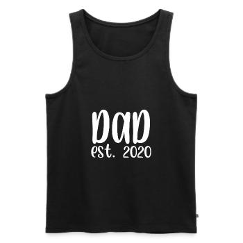 Papa est 2020 - Débardeur bio Premium Homme - noir - Devant - Michal (187cm)