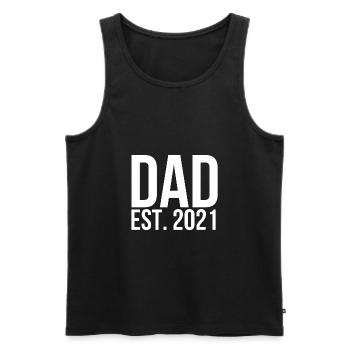 Papa est 2021 - Débardeur bio Premium Homme - noir - Devant - AI Model Male 178 light (178cm)