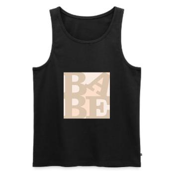 Babe WordPlay art original 1 - Débardeur bio Premium Homme - noir - Devant - AI Model Male 178 light (178cm)