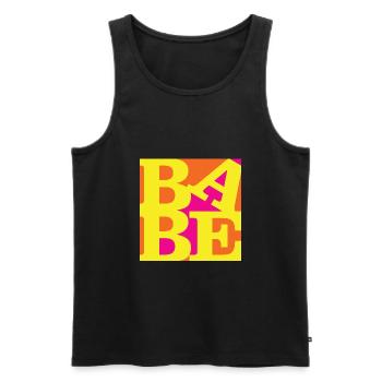 Babe WordPlay art original 5 - Débardeur bio Premium Homme - noir - Devant - AI Model Male 178 light (178cm)
