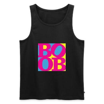 Boob WordPlay art original 7 - Débardeur bio Premium Homme - noir - Devant - AI Model Male 178 light (178cm)