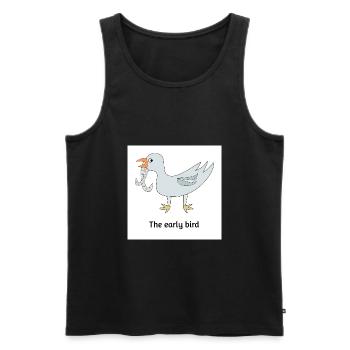 The early bird - Männer Premium Bio Tank Top - Schwarz - Vorne - AI Model Male 178 light (178cm)