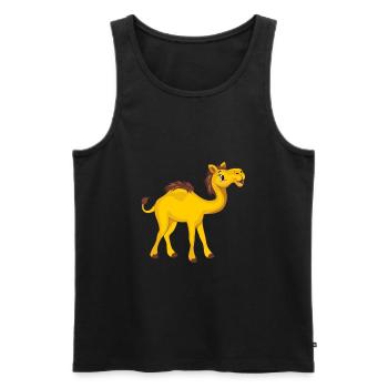 Joyeux chameau drôle. Dessin de bande dessinée - Débardeur bio Premium Homme - noir - Devant - AI Model Male 178 light (178cm)