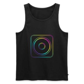 Colored Gradient Square - Men's Premium Organic Tank Top - black - Front - AI Model Male 178 light (178cm)