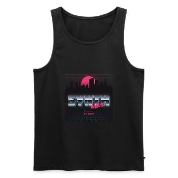 Synthwave - Débardeur bio Premium Homme - noir - Devant - AI Model Male 178 light (178cm)
