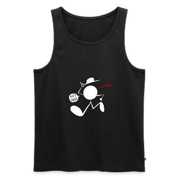 Hey There Plain Doodle - Men's Premium Organic Tank Top - black - Front - AI Model Male 178 light (178cm)