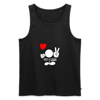 Love & Peace Plain Doodle - Men's Premium Organic Tank Top - black - Front - AI Model Male 178 light (178cm)