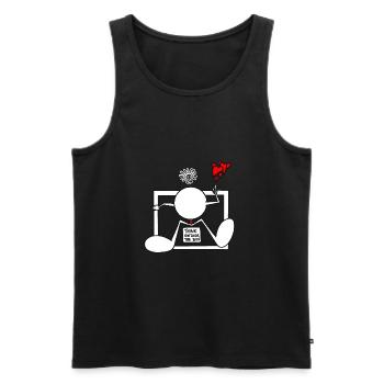 Think Outside The Box Plain Doodle - Men's Premium Organic Tank Top - black - Front - AI Model Male 178 light (178cm)