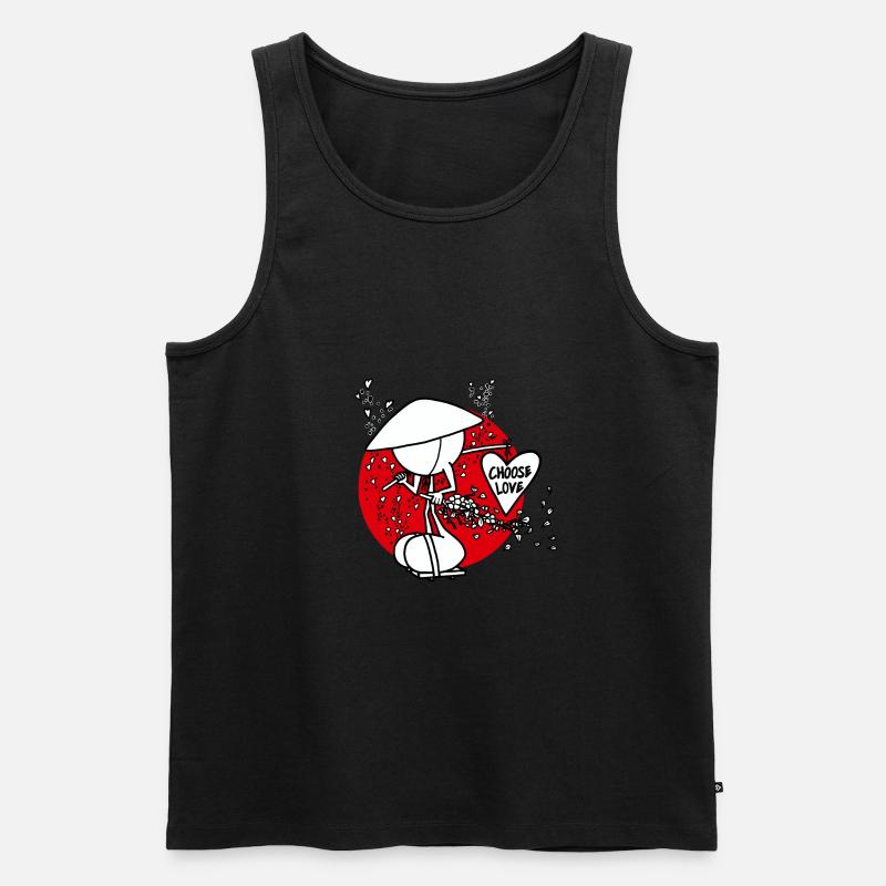 Samurai Of Hearts Plain Doddle - Männer Premium Bio Tank Top - Schwarz