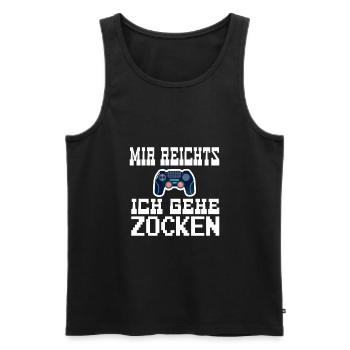 Mir reichts ich gehe ZOCKEN - Männer Premium Bio Tank Top - Schwarz - Vorne - Michal (187cm)