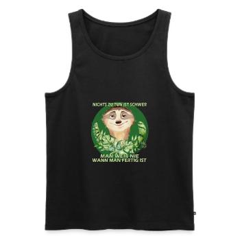 Nichts zu tun ist schwer – Faultier - Männer Premium Bio Tank Top - Schwarz - Vorne - Michal (187cm)