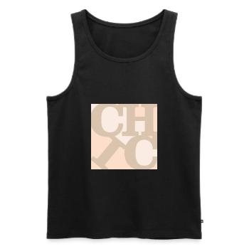 Schicke WordPlay-Originalgrafik - Männer Premium Bio Tank Top - Schwarz - Vorne - AI Model Male 178 light (178cm)
