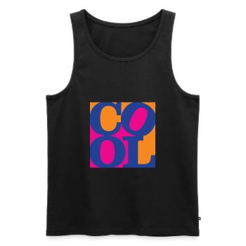 Cool WordPlay art original 7 - Débardeur bio Premium Homme - noir - Devant - AI Model Male 178 light (178cm)