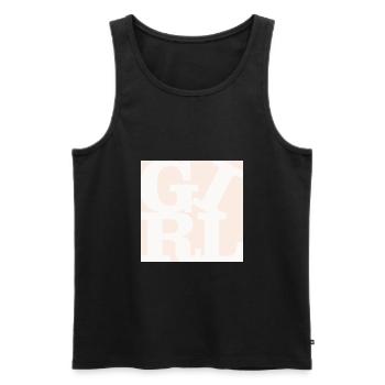 Girl WordPlay art original 1 - Débardeur bio Premium Homme - noir - Devant - AI Model Male 178 light (178cm)