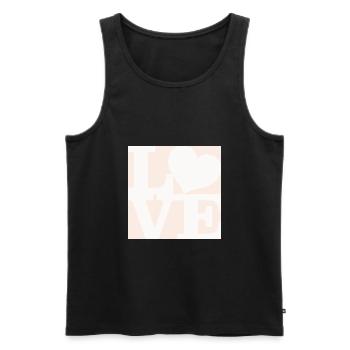 Love WordPlay original art 1 - Men's Premium Organic Tank Top - black - Front - AI Model Male 178 light (178cm)