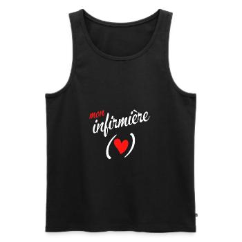 j'aime mon infirmière - Débardeur bio Premium Homme - noir - Devant - Michal (187cm)
