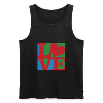 Love WordPlay original art 5 - Men's Premium Organic Tank Top - black - Front - Michal (187cm)