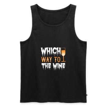 Which Way to the Wine - Männer Premium Bio Tank Top - Schwarz - Vorne - Michal (187cm)