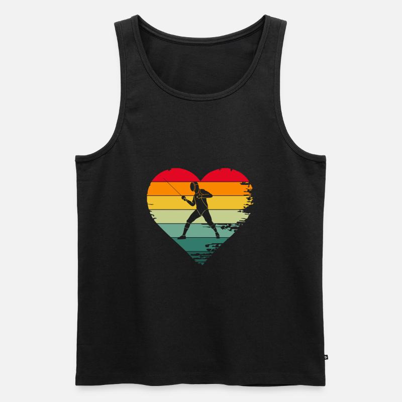 Fechten Retro - Männer Premium Bio Tank Top - Schwarz