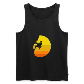 Klettergeschenkidee Bergsteiger Klettergerüst Boulder - Männer Premium Bio Tank Top - Schwarz - Vorne - Michal (187cm)
