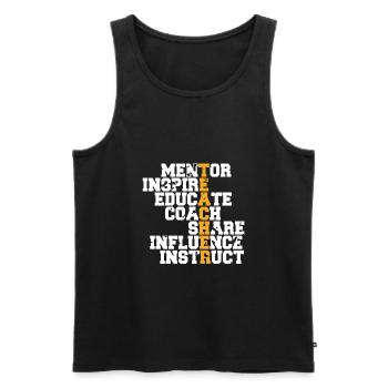TEACHER Mentor Inspire Educate Coach T-Shirt - Débardeur bio Premium Homme - noir - Devant - Michal (187cm)