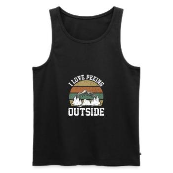 Ich liebe es, draußen zu pinkeln - Männer Premium Bio Tank Top - Schwarz - Vorne - Michal (187cm)