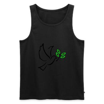 Friedenstaube - Männer Premium Bio Tank Top - Schwarz - Vorne - AI Model Male 178 light (178cm)
