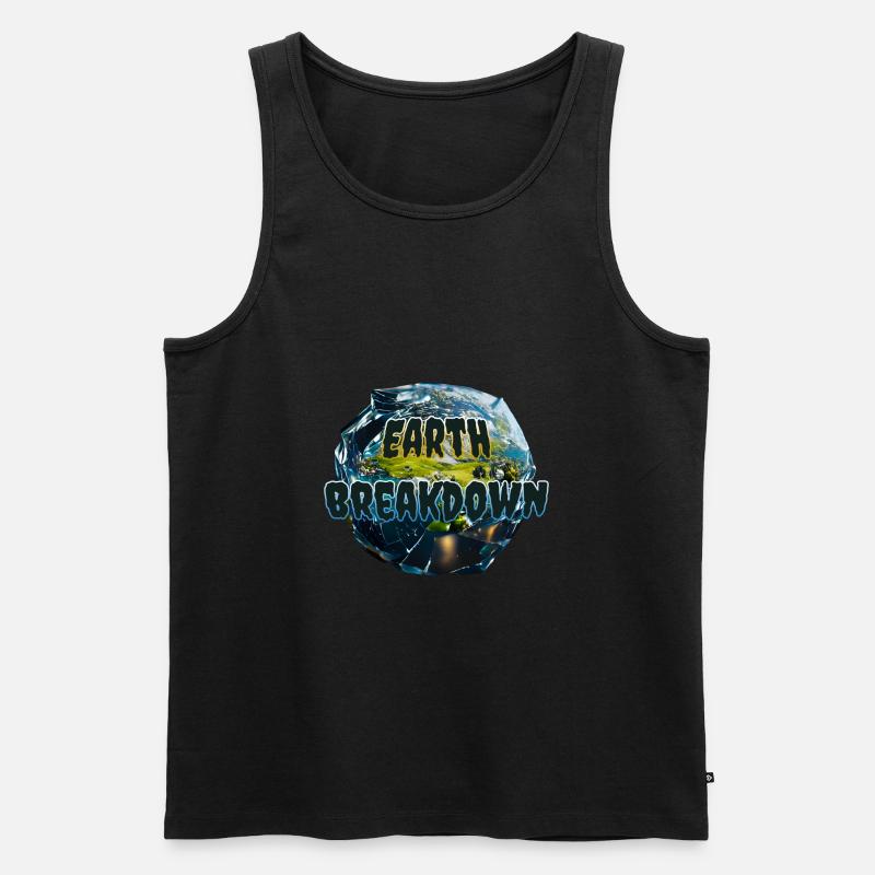 Earth Breakdown - Männer Premium Bio Tank Top - Schwarz