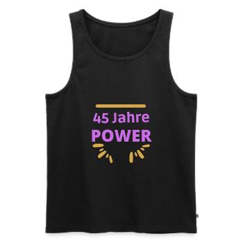 45 Jahre Power - Geburtstag - Jung geblieben - Männer Premium Bio Tank Top - Schwarz - Vorne - Michal (187cm)