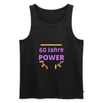 60 Jahre Power - Geburtstag - Jung geblieben - Männer Premium Bio Tank Top - Schwarz - Vorne - Michal (187cm)