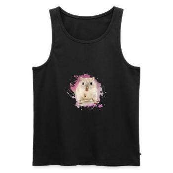 zwerghamster,hamster,rosa,graffiti,malerei - Männer Premium Bio Tank Top - Schwarz - Vorne - AI Model Male 178 light (178cm)