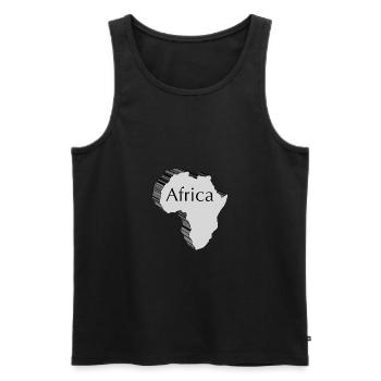 Africa 3D Map - Men's Premium Organic Tank Top - black - Front - AI Model Male 178 light (178cm)
