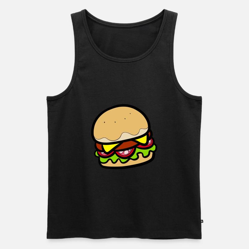 Hamburger - Männer Premium Bio Tank Top - Schwarz