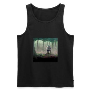 Lonely Voyager 041 - Männer Premium Bio Tank Top - Schwarz - Vorne - AI Model Male 178 light (178cm)