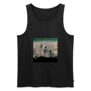 Lonely Voyager 058 - Männer Premium Bio Tank Top - Schwarz - Vorne - Michal (187cm)