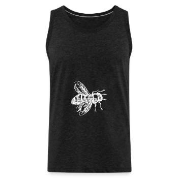 APES - abeille forestière - Débardeur bio Premium Homme - charbon - Devant - Alexander (188cm)