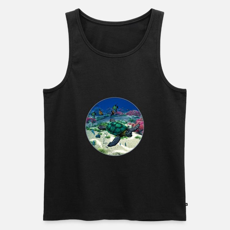 Meeresschildkröte - Männer Premium Bio Tank Top - Schwarz