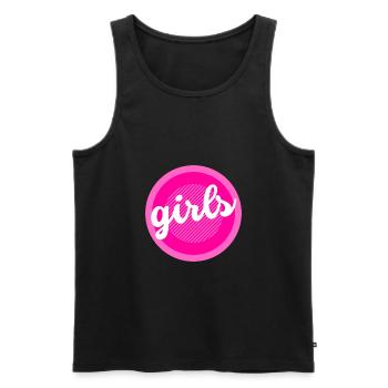 Girls cercle rose - femme fille - Débardeur bio Premium Homme - noir - Devant - Michal (187cm)