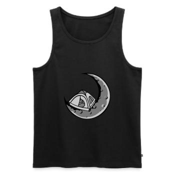 Moon Camping Tent Space - Men's Premium Organic Tank Top - black - Front - AI Model Male 178 light (178cm)