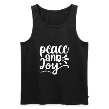 Peace and Joy - Männer Premium Bio Tank Top - Schwarz - Vorne - Michal (187cm)