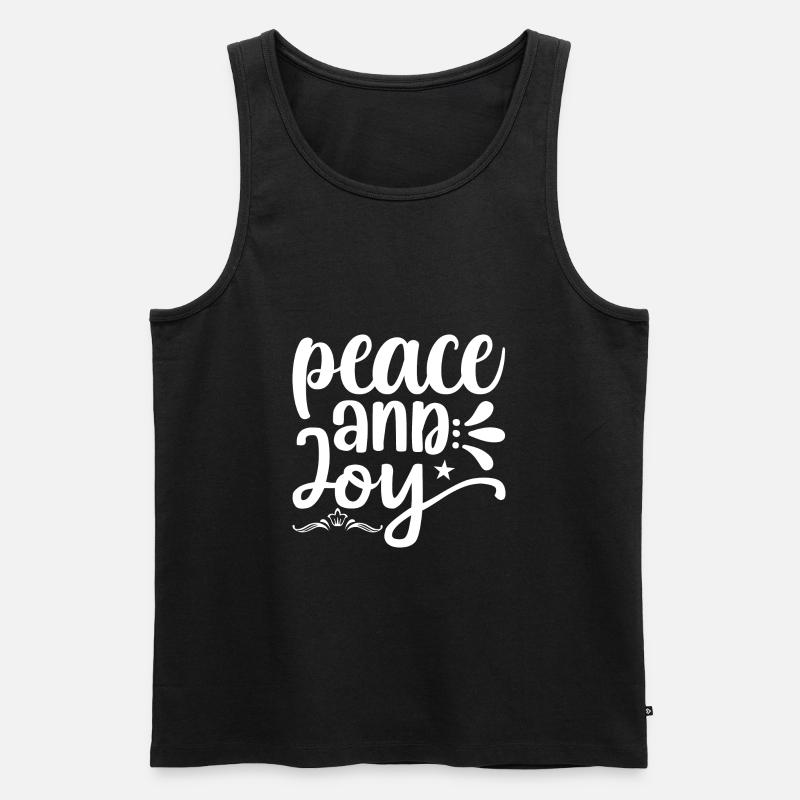 Peace and Joy - Männer Premium Bio Tank Top - Schwarz