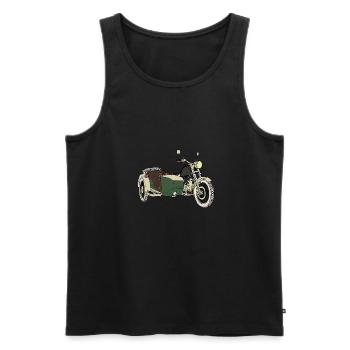 Moto avec side-car 2 - Débardeur bio Premium Homme - noir - Devant - AI Model Male 178 light (178cm)