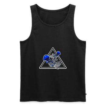 Beautiful Jellyfish Design in Blue Underwater - Men's Premium Organic Tank Top - black - Front - AI Model Male 178 light (178cm)