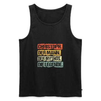 Christoph der mann der mytho die legende - Männer Premium Bio Tank Top - Schwarz - Vorne - Michal (187cm)